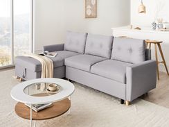 4-istuttava kulmavuodesohva säilytystilalla oikeak. vaaleanharmaa FLAKK