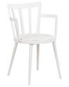 Set of 4 Plastic Dining Chairs White MORILL_876335