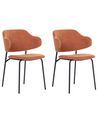 Conjunto de 2 cadeiras de jantar em tecido laranja KENAI_874479