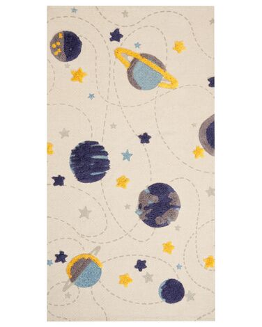 Cotton Kids Rug Galaxy Print 80 x 150 cm Multicolour LANGSA