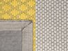 Teppich Wolle grau / gelb 140 x 200 cm Streifenmuster Kurzflor AKKAYA_750915