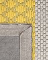Teppich Wolle grau / gelb 140 x 200 cm Streifenmuster Kurzflor AKKAYA_750915