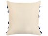 Set of 2 Cotton Cushions Abstract Pattern 45 x 45 cm Beige and Navy Blue PLEIONE_840307