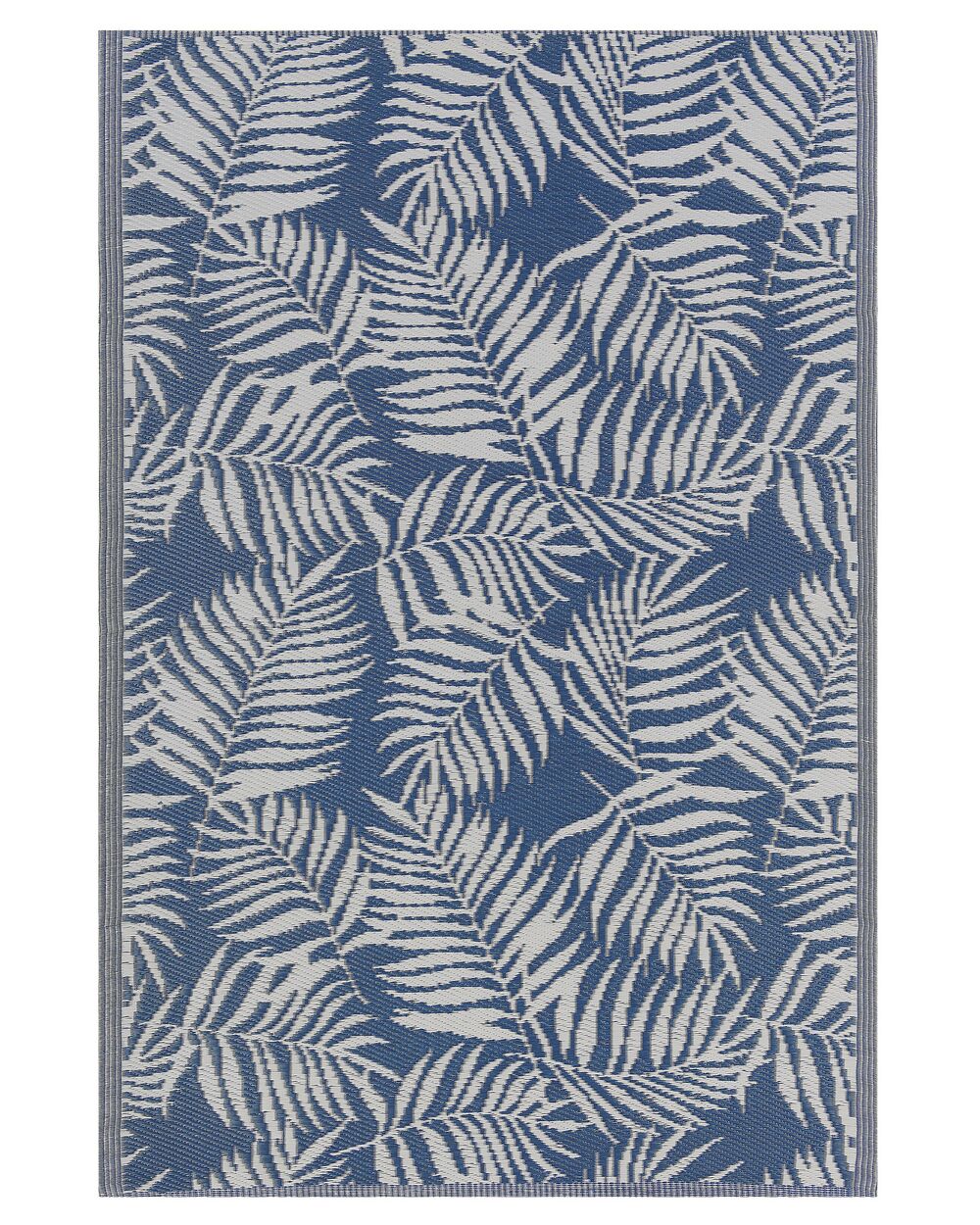 Outdoor Teppich blau 120 x 180 cm Palmenmuster Kurzflor KOTA 