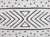 Set of 2 Velvet Cushions Geometric Pattern 45 x 45 cm White and Black SCHEFFLERA_815387