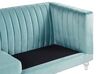 3 Seater Velvet Fabric Sofa Light Blue ARVIKA_806148