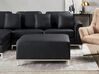 Right Hand Leather Corner Sofa with Ottoman Black OSLO_798156