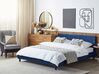 Bed fluweel donkerblauw 180 x 200 cm FITOU_710864