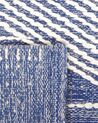 Teppich Wolle beige / blau 140 x 200 cm geometrisches Muster Kurzflor DATCA_830999