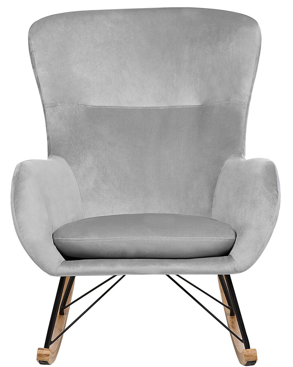 Velvet Rocking Chair Light Grey ELLAN | Beliani.co.uk