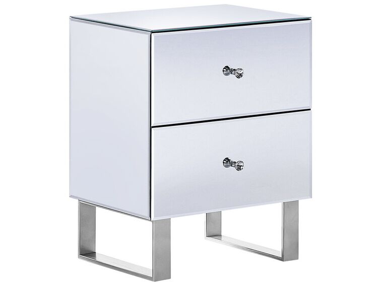 2 Drawer Mirrored Bedside Table NESLE_809235