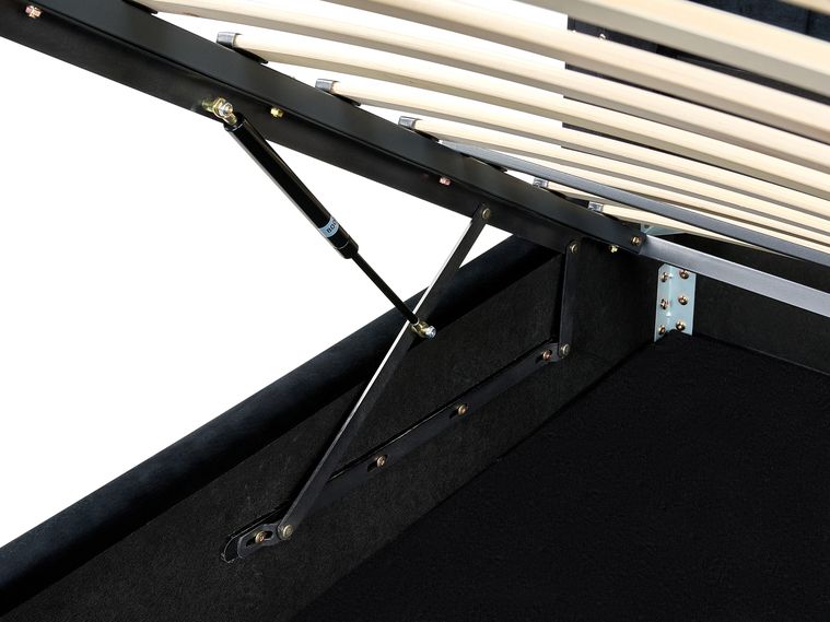 Velvet EU King Size Ottoman Bed Black LUBBON Beliani.de