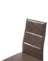 Set of 2 Faux Leather Dining Chairs Brown ROCKFORD_693207