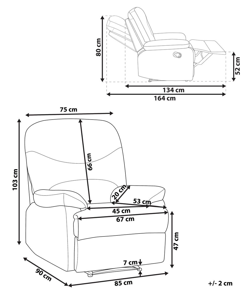 Velvet Recliner Chair Yellow ESLOV Beliani.co.uk