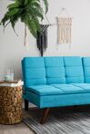 Fabric Sofa Bed Turquoise Blue RONNE_706440