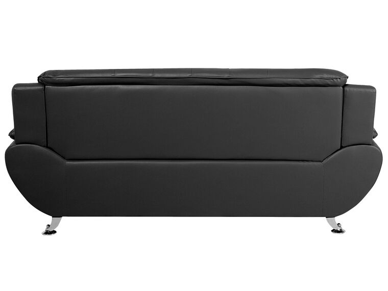 Faux Leather Living Room Set Black LEIRA Beliani.co.uk