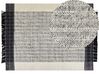 Teppich Wolle schwarz / cremeweiß 160 x 230 cm Kurzflor KETENLI_847449