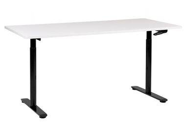 Schreibtisch weiß / schwarz 160 x 72 cm manuell höhenverstellbar DESTINAS