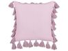 Dekokissen Baumwolle rosa mit Quasten 45 x 45 cm LYNCHIS_838714