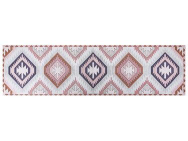 Teppich Baumwolle mehrfarbig 80 x 300 cm geometrisches Muster BESLER