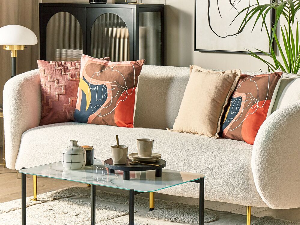 Set of 2 Cushions Geometric Pattern 30 x 50 cm Multicolour