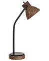 Schreibtischlampe Mango Holz dunkelbraun / schwarz 62 cm Glockenform KOLAR_868171
