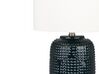 Bordslampa i keramik mörkblå MUSSEL_849273