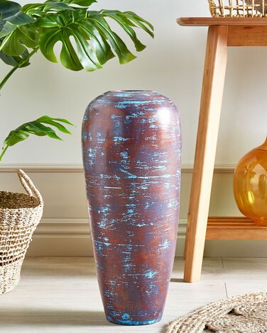 Vase 59 cm terrakotta brun/blå DOJRAN