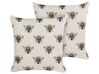 Set of 2 Outdoor Cushions Bee Pattern 45 x 45 cm Beige CANNETO_881408