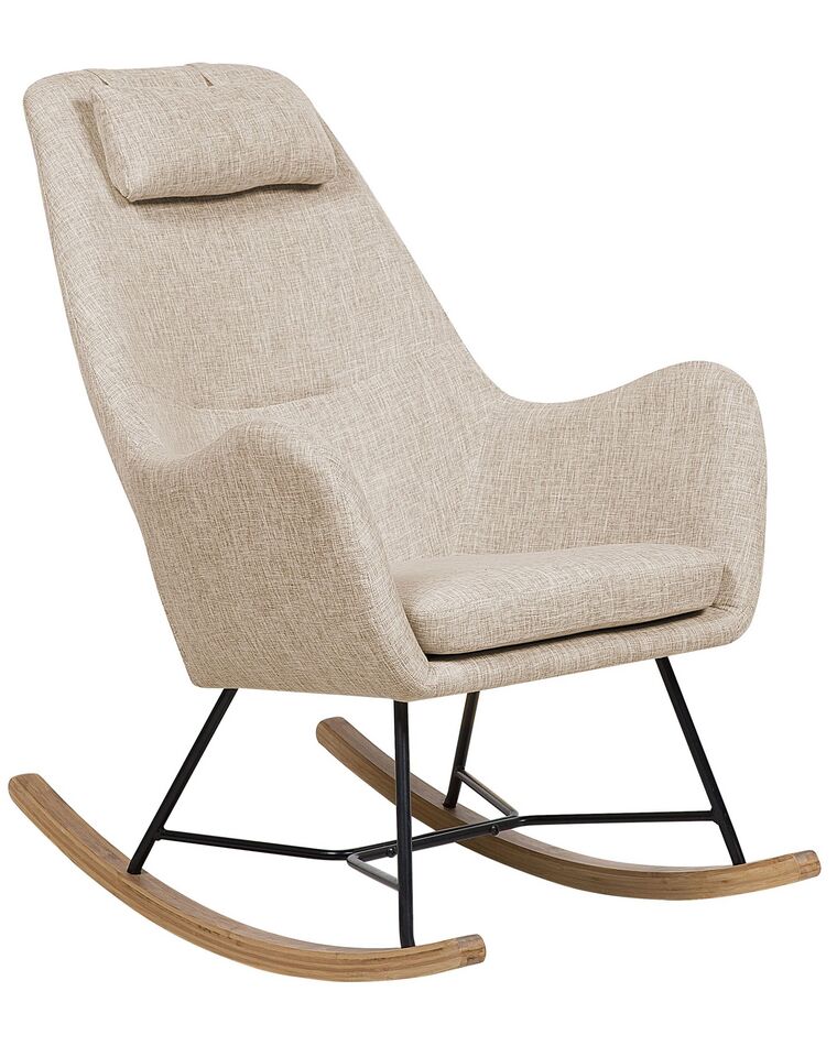 Fabric Rocking Chair Light Beige ARRIE_764808