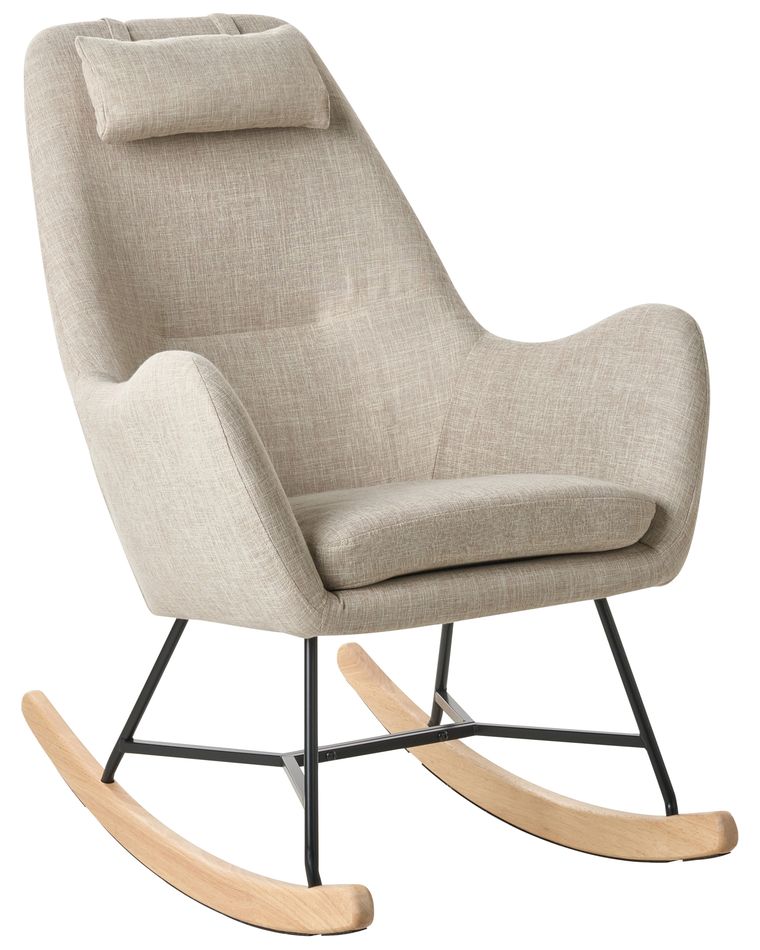 Fabric Rocking Chair Light Beige ARRIE | Beliani.co.uk
