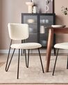 Set of 2 Boucle Dining Chairs Off-White NELKO_884719