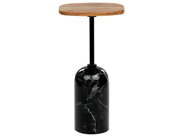 Kovový odkladací stolík svetlé drevo a čierna OASIS