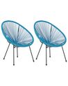 Set of 2 PE Rattan Accent Chairs Blue ACAPULCO II_813806