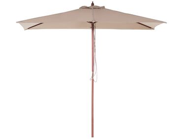  Parasol de jardin en bois avec toile beige sable 144 x 195 cm FLAMENCO