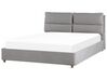 Sametová postel s úložným prostorem 160 x 200 cm světle šedá BATILLY_830157