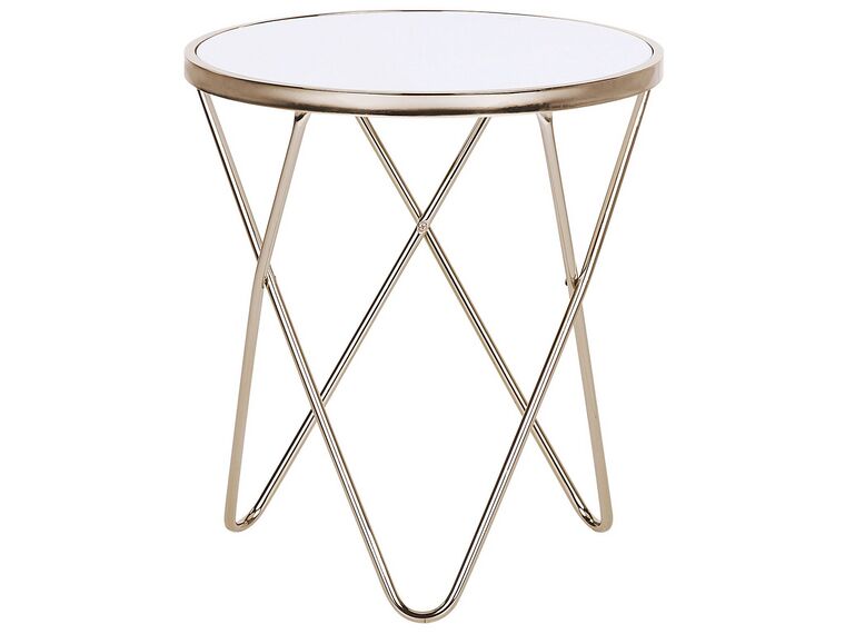 Side Table White with Gold MERIDIAN II_758991