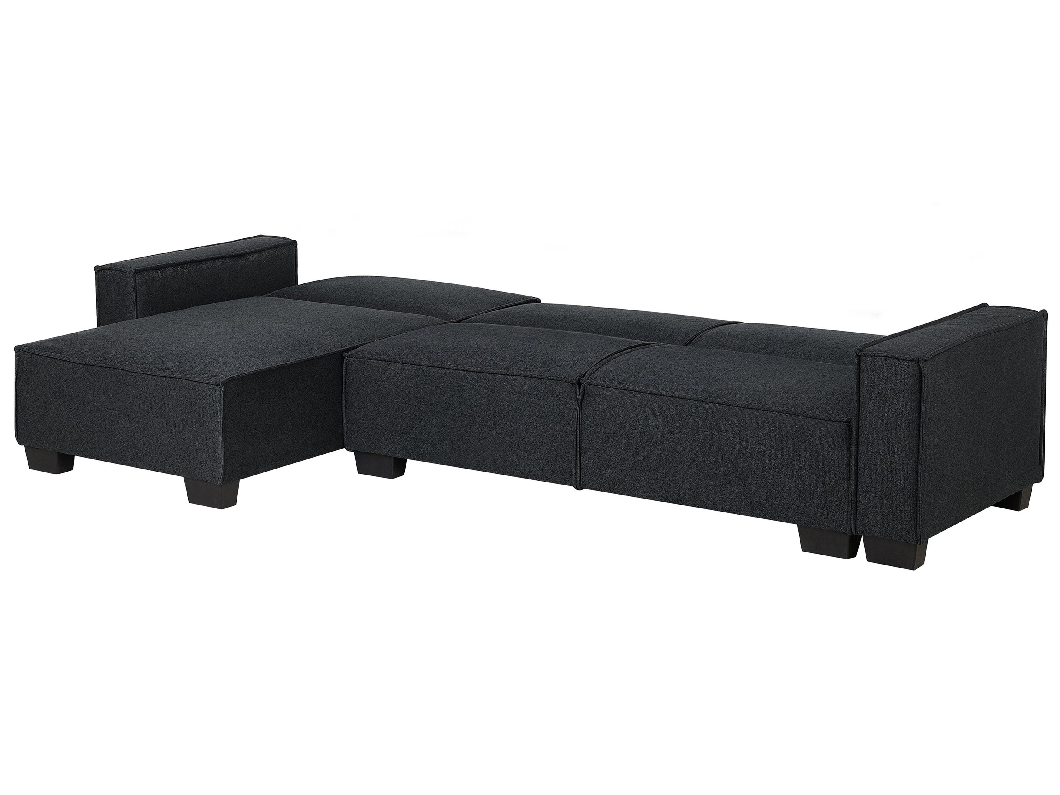Right Hand Fabric Corner Sofa Bed Graphite Grey ROMEDAL Beliani.co.uk