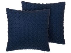Koristetyyny kangas sininen 45 x 45 cm 2 kpl SCILLA Koristetyyny kangas sininen 45 x 45 cm 2 kpl SCILLA