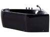 Whirlpool Badewanne schwarz Eckmodell mit LED 140 x 140 cm MEVES_780524