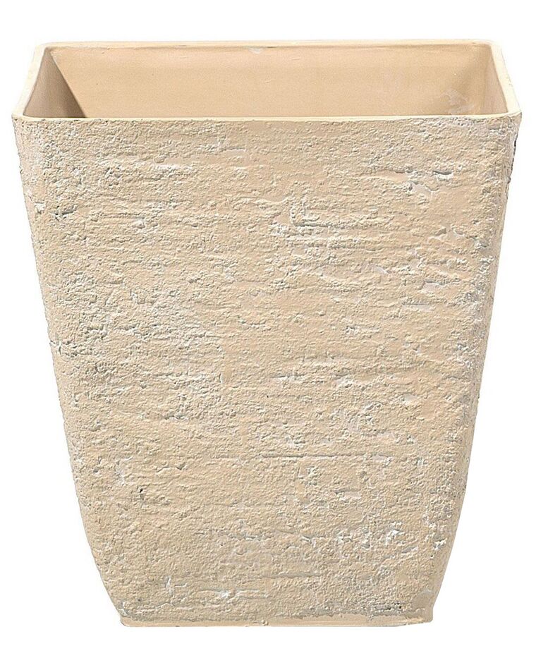 Maceta de mezcla de piedra beige arena 39 x 39 cm DELOS_692585