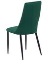 Conjunto de 2 sillas de comedor de terciopelo verde esmeralda/negro CLAYTON_710972