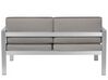 Salon de jardin en aluminium coussin en tissu gris foncé table basse incluse SALERNO_679549