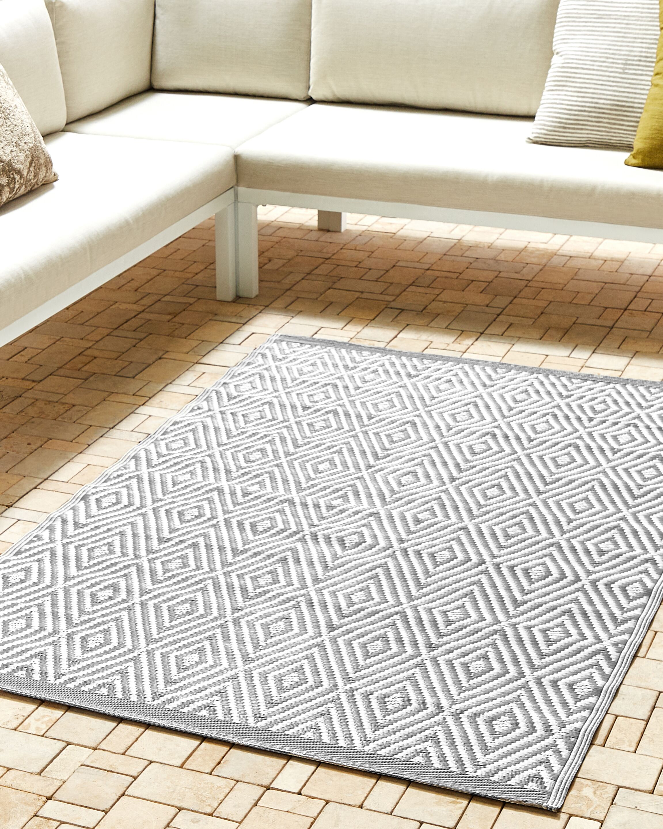 Tapete de exterior 120 x 180 cm cinzento escuro SIKAR