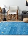 Vlněný koberec gabbeh 160 x 230 cm modrý CALTI_855858