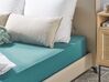 Cotton Fitted Sheet 160 x 200 cm Turquoise HOFUF_815957