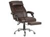 Reclining Faux Leather Executive Chair Dark Brown LUXURY_744089
