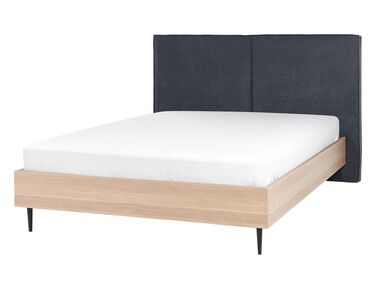 Bed stof donkergrijs 140 x 200 cm IZERNORE
