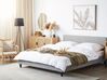 Fabric EU Super King Size Bed White LED Light Grey FITOU_709546
