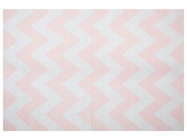 Outdoor Teppich rosa 160 x 230 cm Zickzack-Muster Kurzflor KONARLI